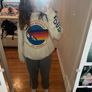 cream aviator nation crew neck